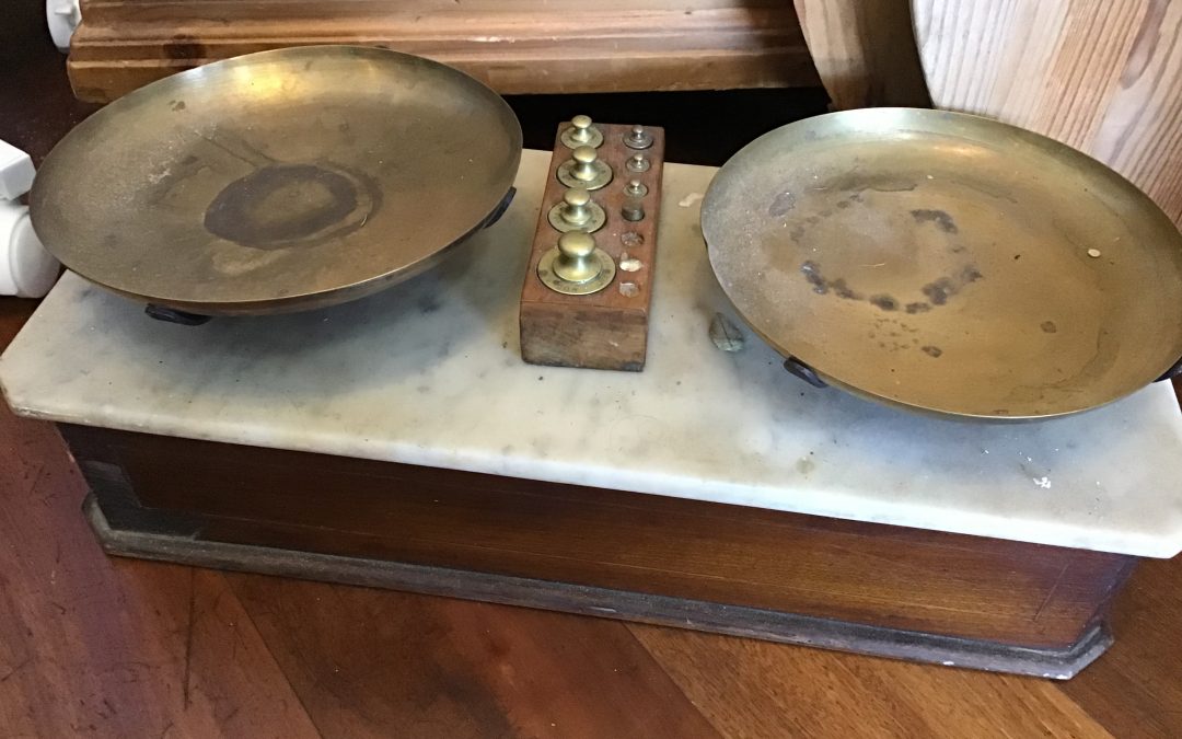 Set of French Scales Timber and Marble $495 Reduced $295