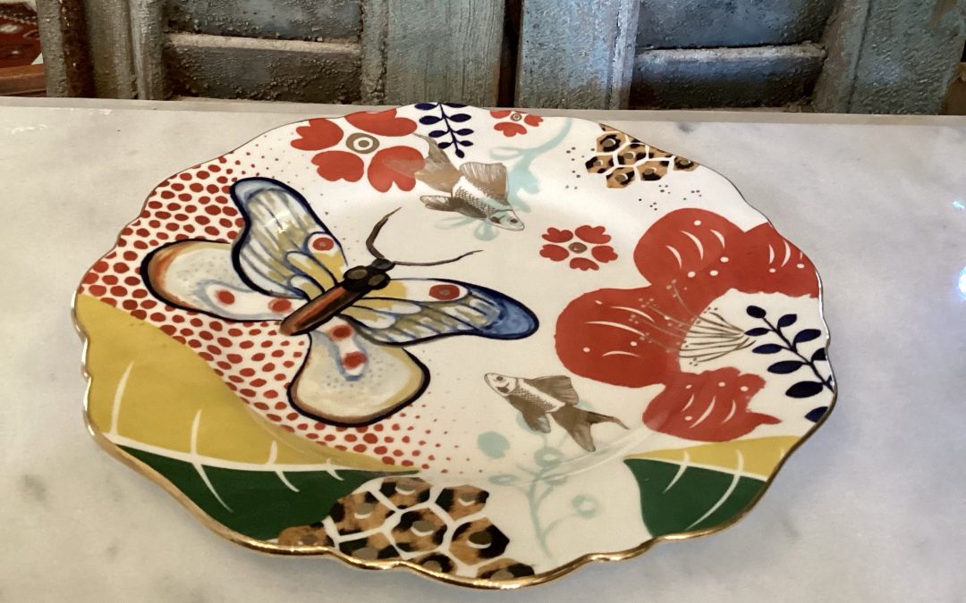 Patterned  Side Plate with Butterfly $69.95  Cup and saucer avail