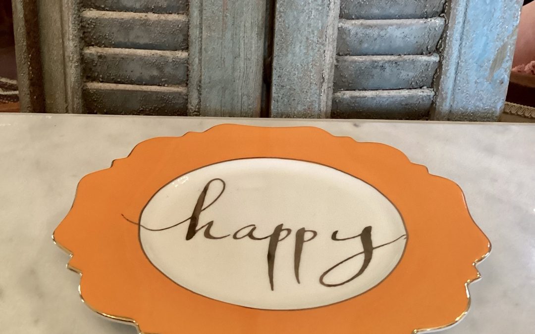 “Happy” Orange Plate $69.95