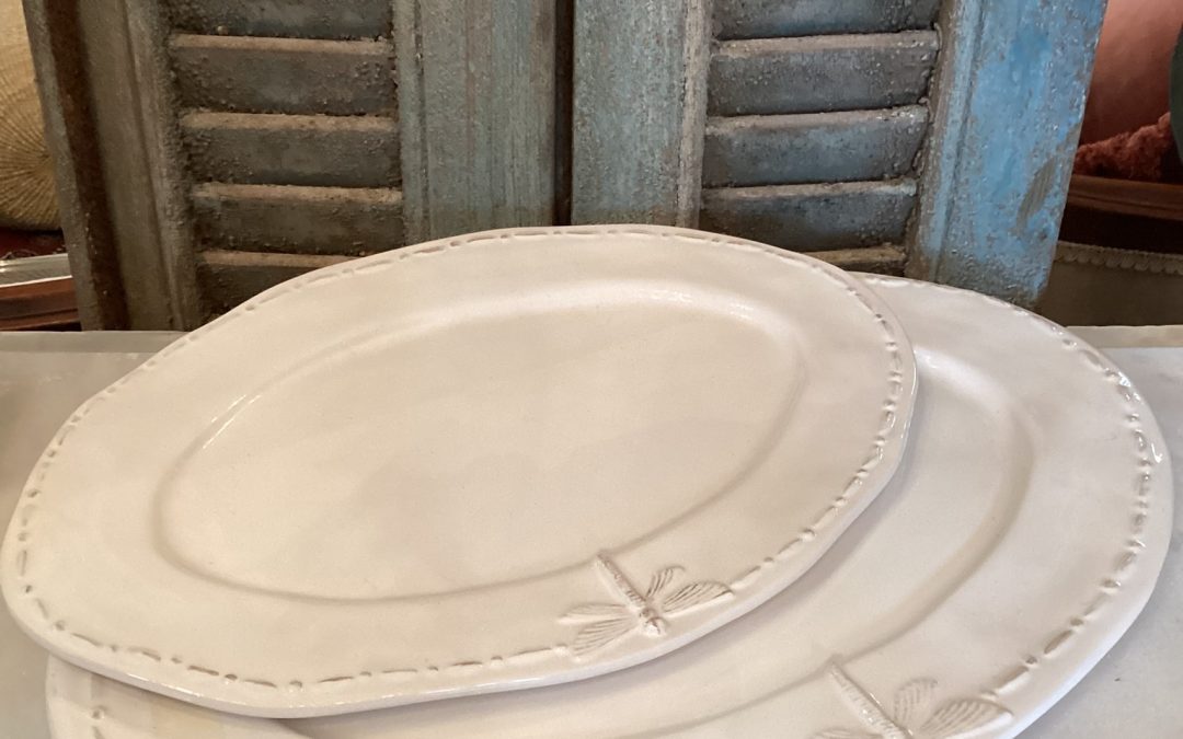 Dragonfly Serving Platters  –  Sm Oval $39.95  Lge $59.95