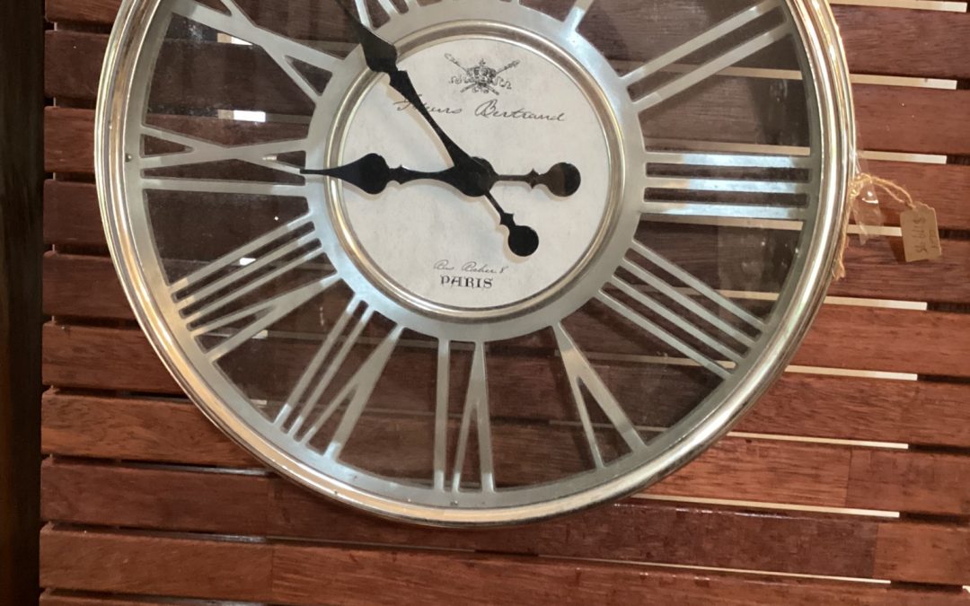 Nickel Wall ‘Paris’  Clock Small $189.95  Large $225.95