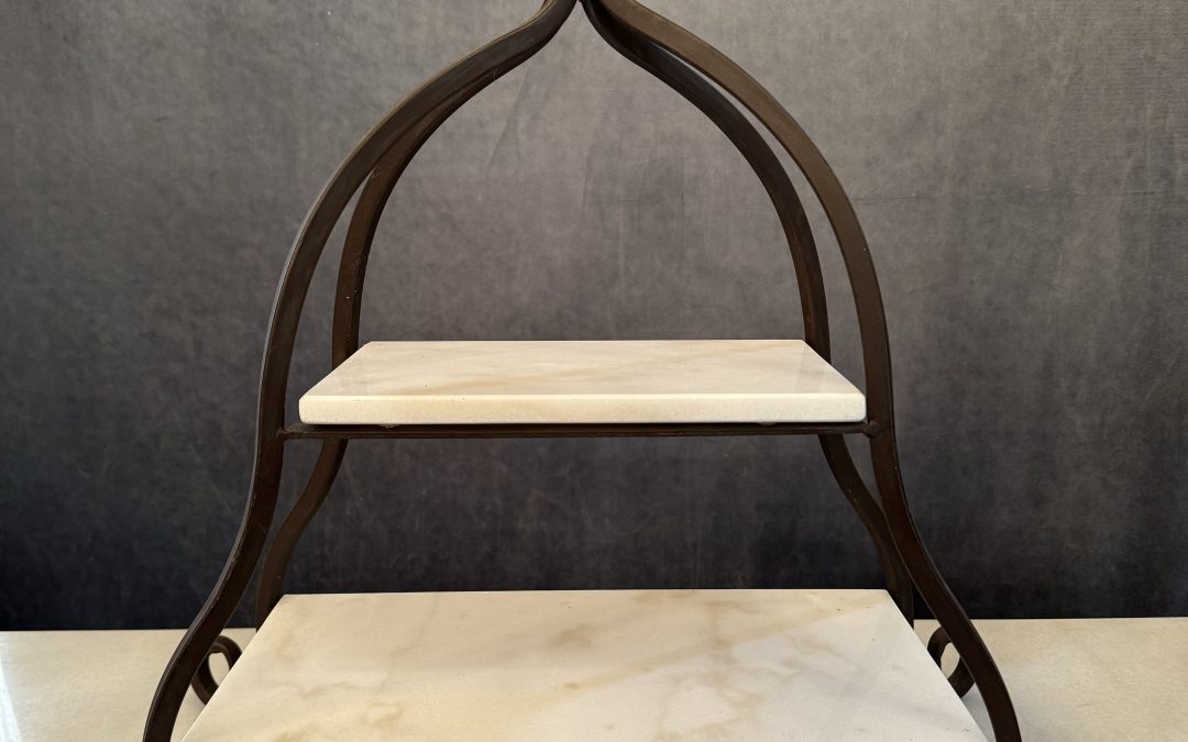 Marble & Iron 2 Tiered Stand  $425