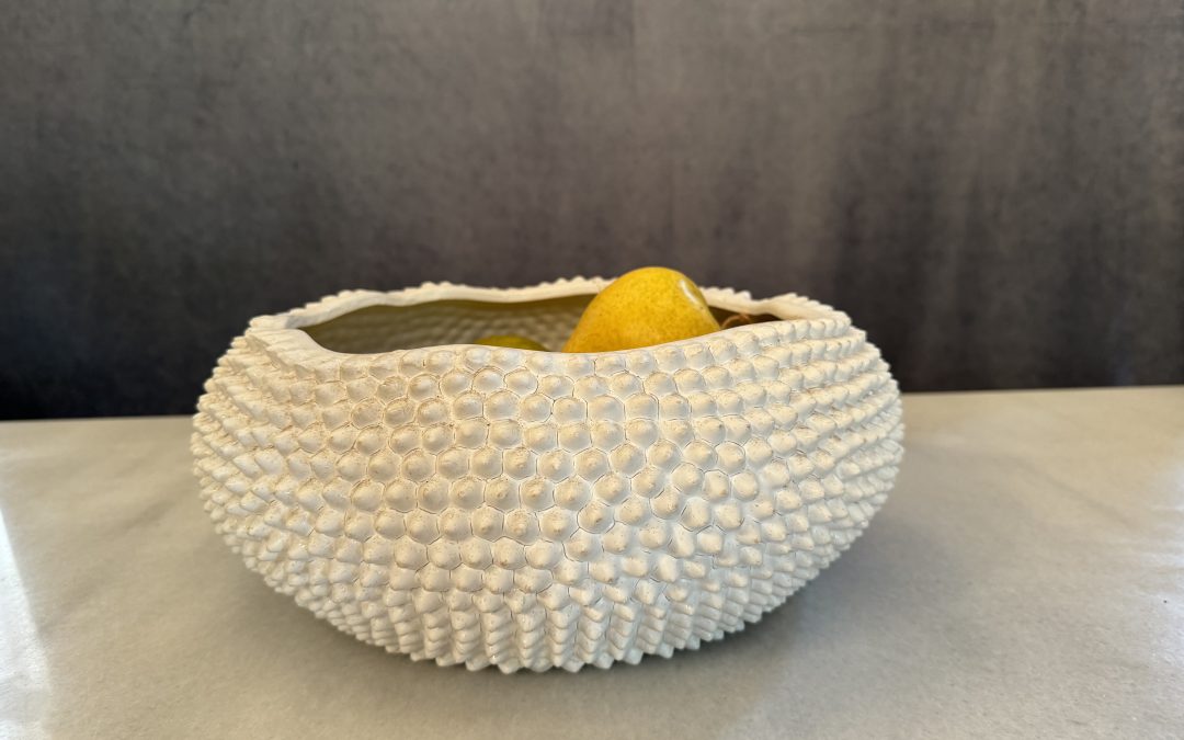 White Ceramic Textured Fruit Bowl $109.95