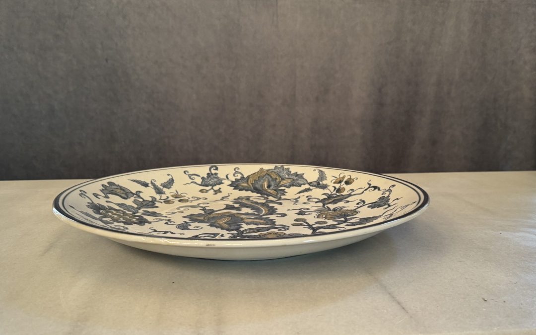 Porcelain Large Blue Print Plate $129.95(sold)