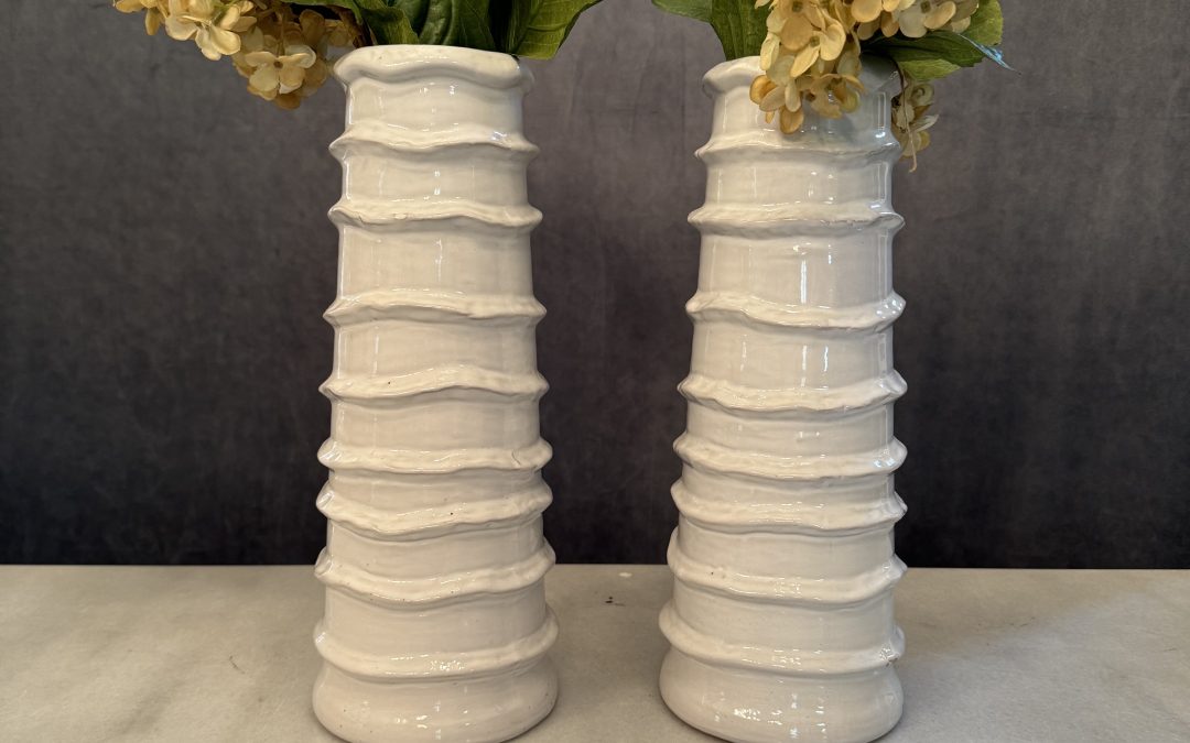 Tall White Ring Vase (sold separately)$99.00 (Pair Available)